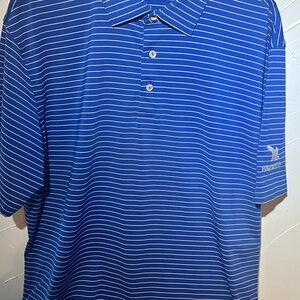 Peter Millar Royal Blue Polo with White Stripes